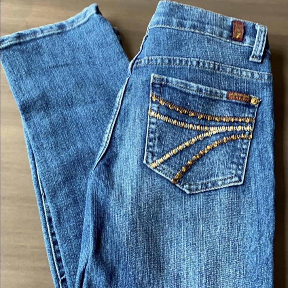 7 For All Mankind Skinny Jeans Rhinestone Pockets
